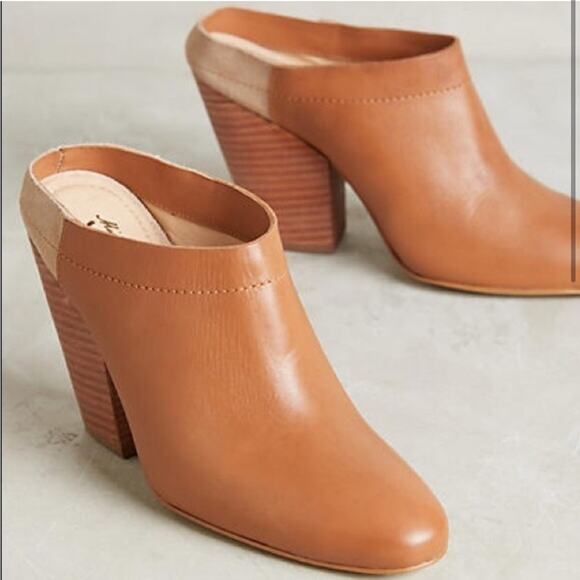 ANTHROPOLOGIE X MISS ALBRIGHT DENNIS BROWN MULE BOOTIES SIZE 9 - Picture 2 of 9